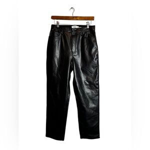 Abercrombie & Fitch The Ankle Straight ultra high‎ leather black pants size 29/8
